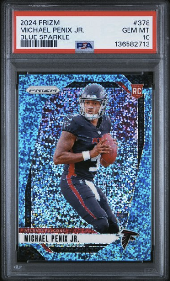 2024 Panini Prizm Michael Penix Jr. RC #378 Blue Sparkle /96 — PSA 10 Gem Mint